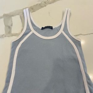 Brandy Melville tank top blue and white one size
